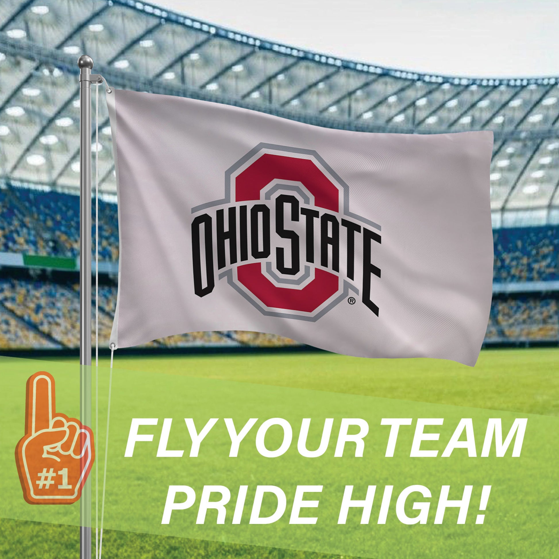 Ohio State University estate flag 3x5 single-sided with 2 grommets on Tampa Home & Garden Store