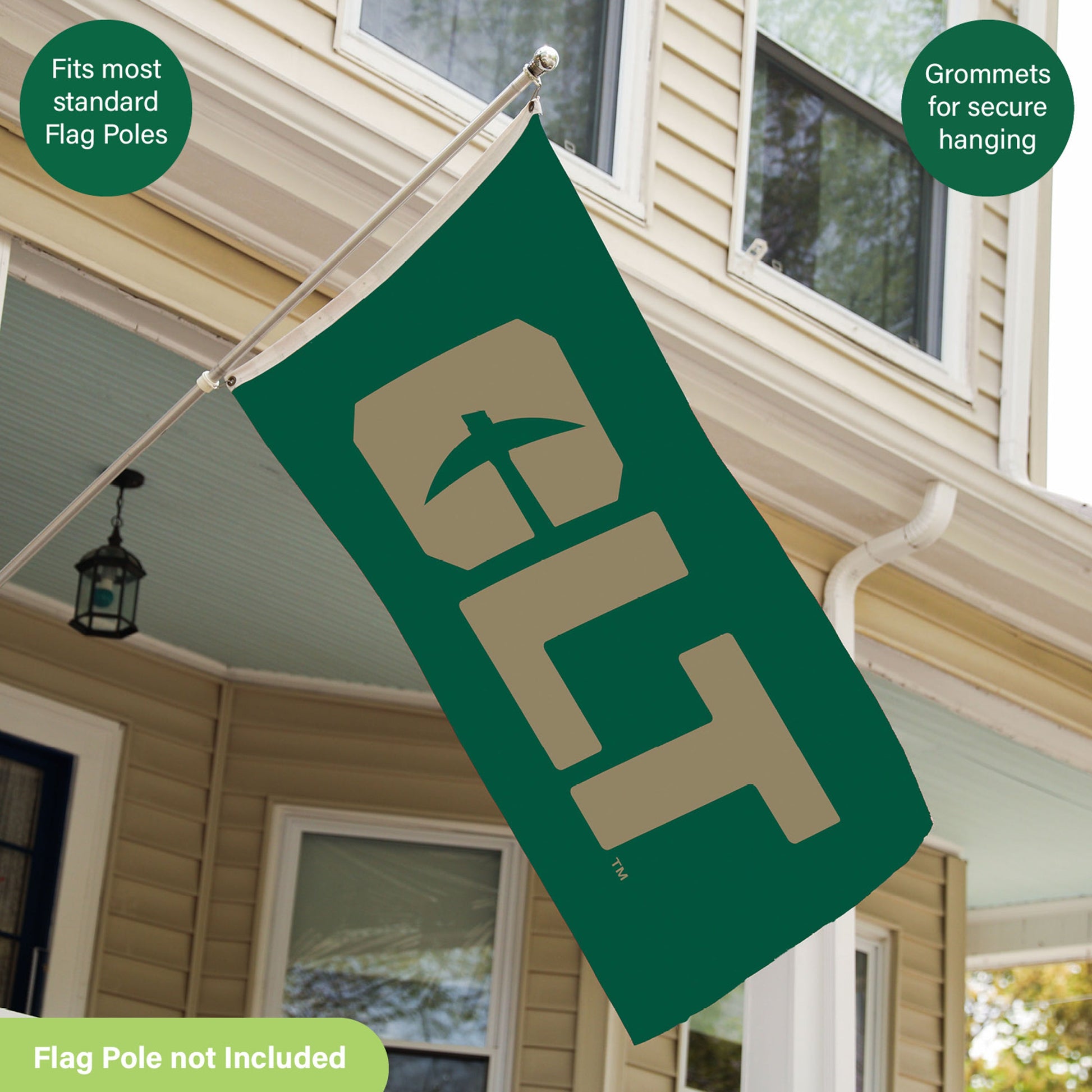 University of North Carolina Charlotte flag 3x5 sublimated with 2 grommets Evergreen Enterprises on Tampa Home & Garden Store