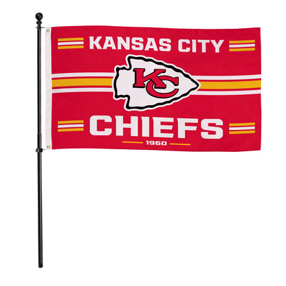 Kansas City Chiefs 3x5 single-sided estate flag red with KC logo and 2 grommets on Tampa Home & Garden Store
