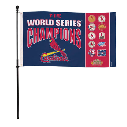 St Louis Cardinals 3x5 sublimated flag single sided 2 grommets blue/red panel World Champs on Tampa Home & Garden Store