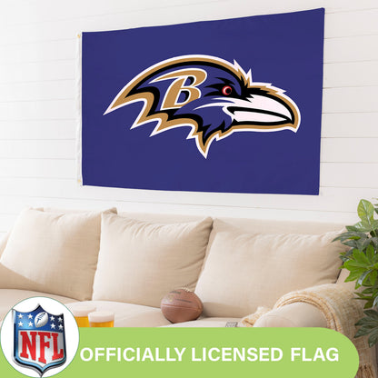 Baltimore Ravens 3x5 flag, purple sublimated flag with 2 grommets by Evergreen Enterprises on Tampa Home & Garden Store