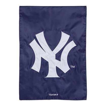 New York Yankees applique flag navy blue with white logo outdoor flag on Tampa Home & Garden Store