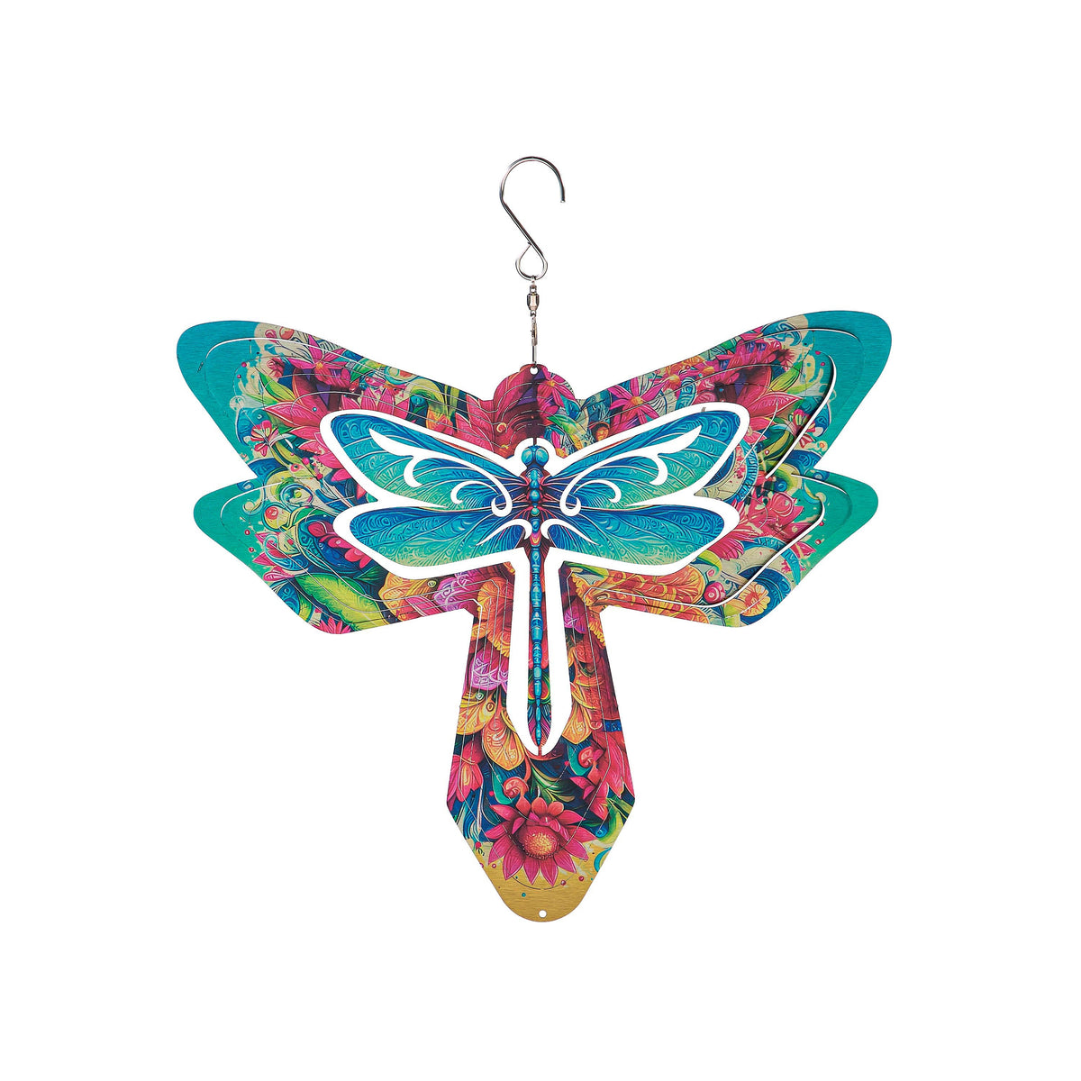 Illusion Spinner Edge Program wind spinner butterfly wings teal pink blue on Tampa Home & Garden Store