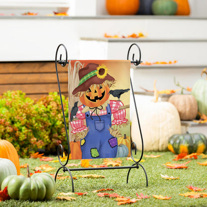 Jack The Scarecrow Burlap Garden Flag with pumpkin motif by Evergreen Enterprises on Tampa Home & Garden Store
