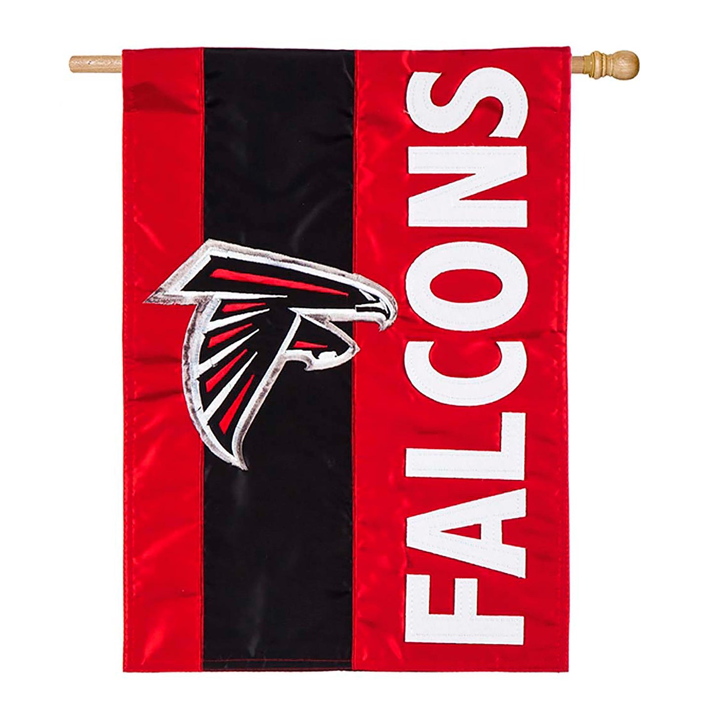 Double-Sided NFL Team Pride Applique House Flag Atlanta Falcons red black logo on Tampa Home & Garden Store