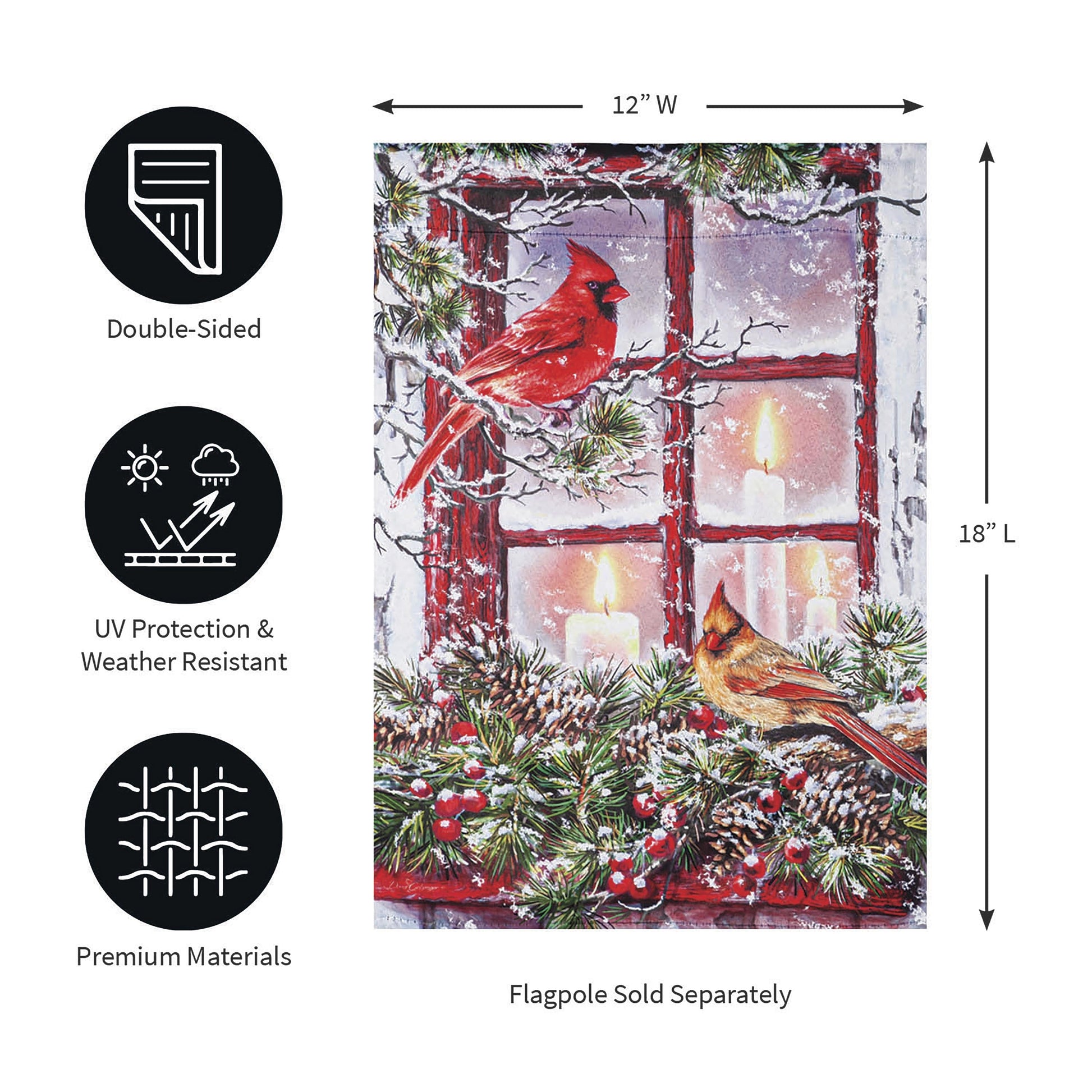 Suede flag Cardinals in the Window Garden by Evergreen Enterprises, double-sided on Tampa Home & Garden Store