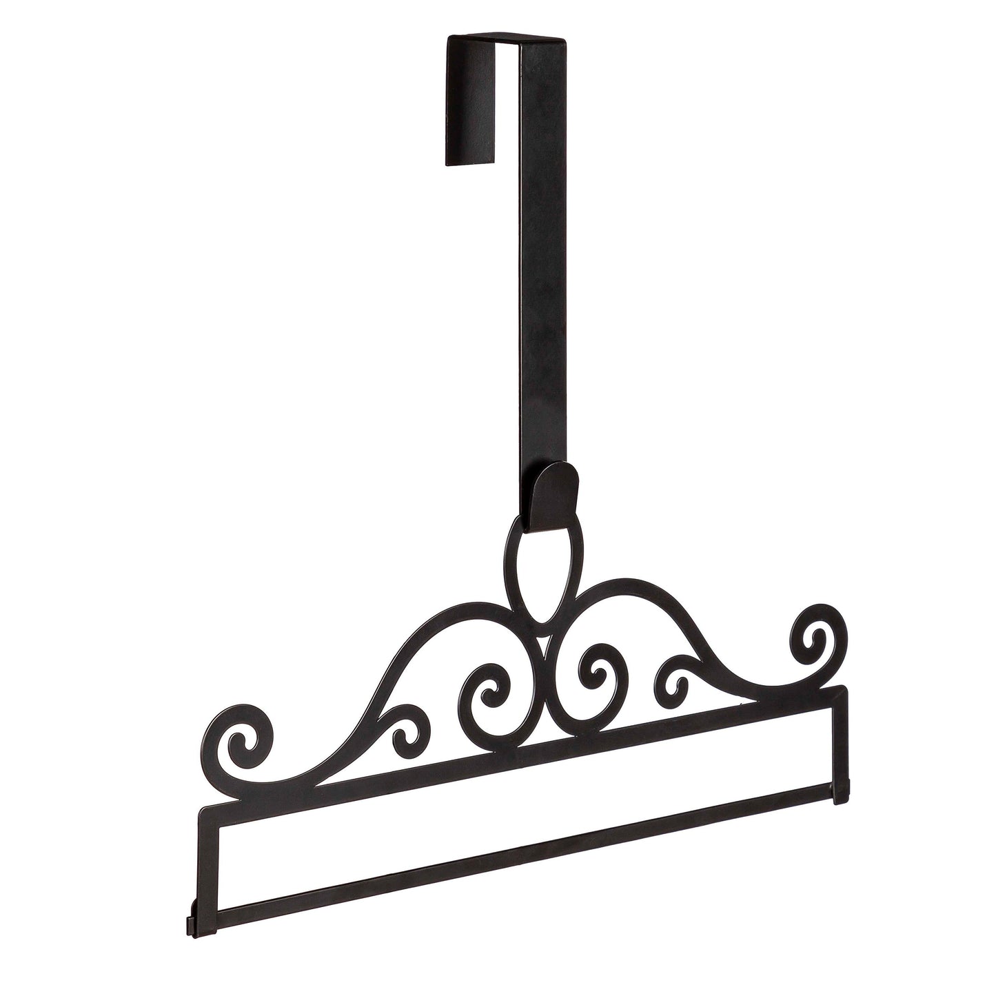 Scroll Garden Flag Over the Door Hanger black metal with ornate scrollwork on Tampa Home & Garden Store