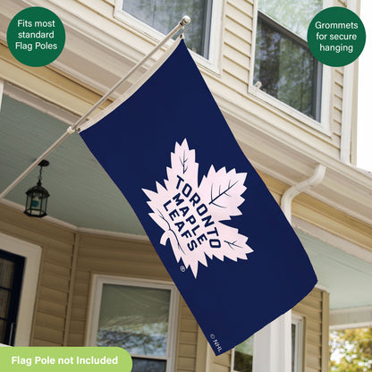 Toronto Maple Leafs single-sided flag, blue 3x5 sublimated flag with 2 grommets on Tampa Home & Garden Store