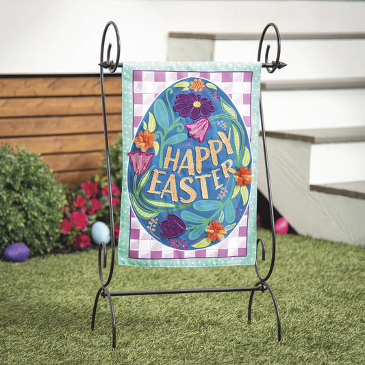 Happy Easter Egg Applique Garden Flag