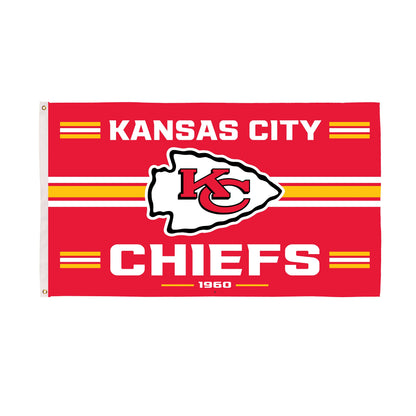 Kansas City Chiefs estate flag 3x5, 2 grommets, red flag with KC logo Evergreen Enterprises on Tampa Home & Garden Store