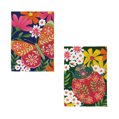 Drapeau de maison en daim à papillons Bloom &amp; Burst (recto et verso)