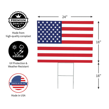 American Classic Stars & Stripes yard sign 24x18 in with U.S. flag design on Tampa Home & Garden Store