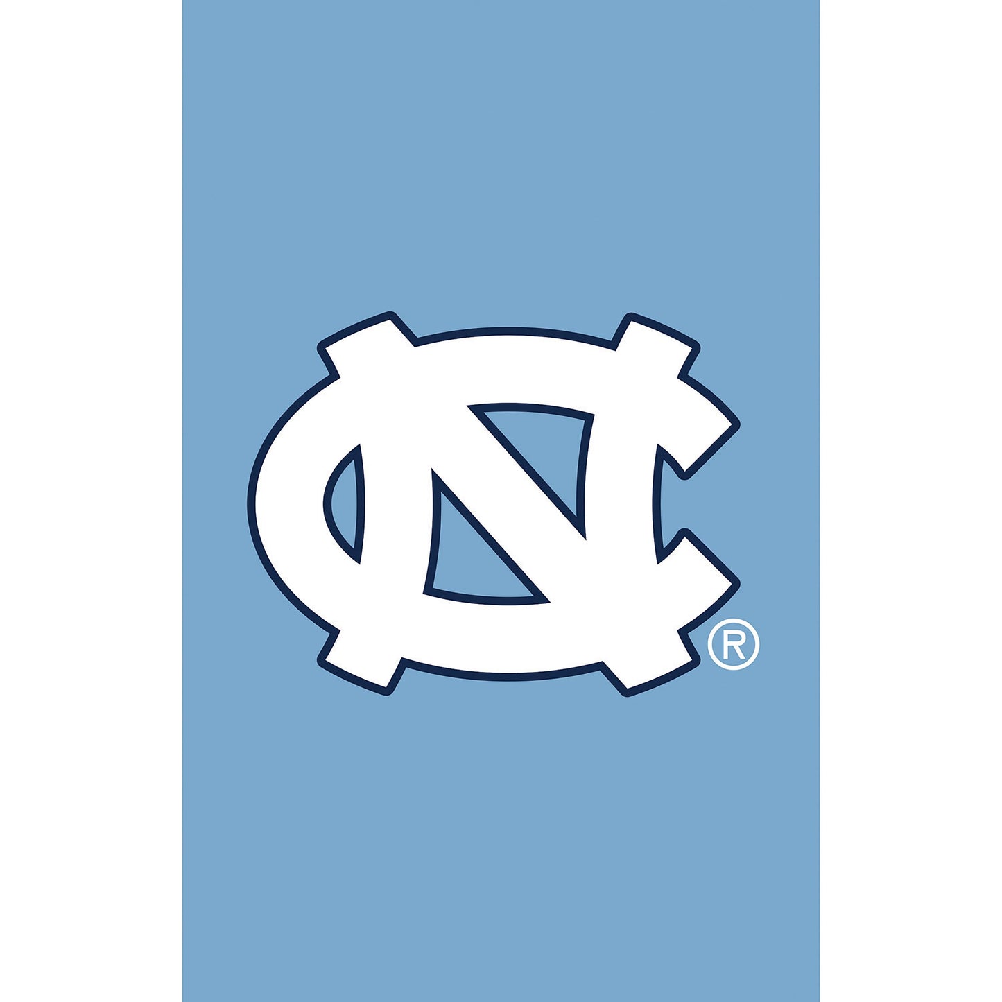 Applique flag UNC blue with white interlocking NC emblem on Tampa Home & Garden Store