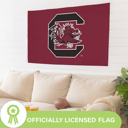 USC 3x5 estate flag with 2 grommets, maroon background and USC crest by Evergreen Enterprises on Tampa Home & Garden Store