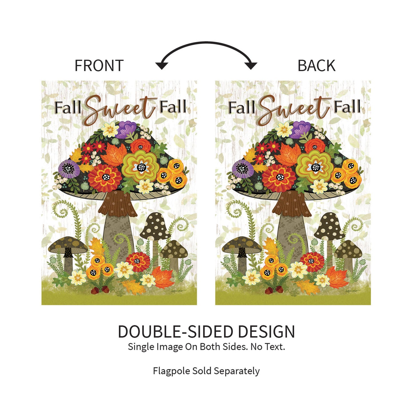 Fall Sweet Fall burlap garden flag, double-sided design by Evergreen Enterprises, 2-panel on Tampa Home & Garden Store