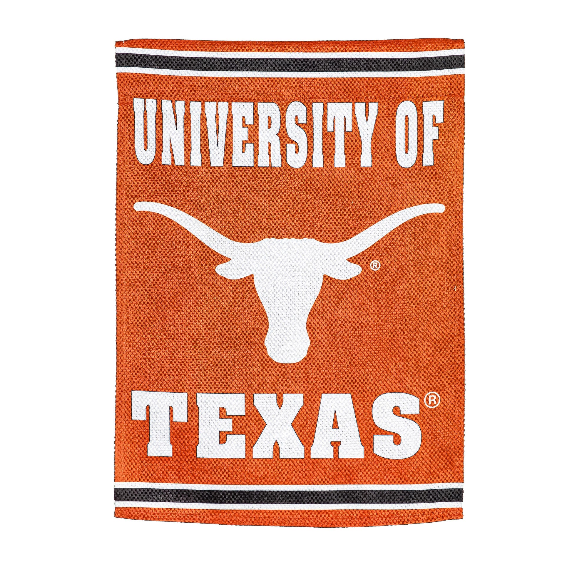 University of Texas embossed suede flag orange with white longhorn on Evergreen Enterprises on Tampa Home & Garden Store