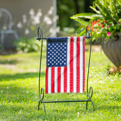 American Flag Garden Applique Flag red white blue on a metal garden stand on Tampa Home & Garden Store