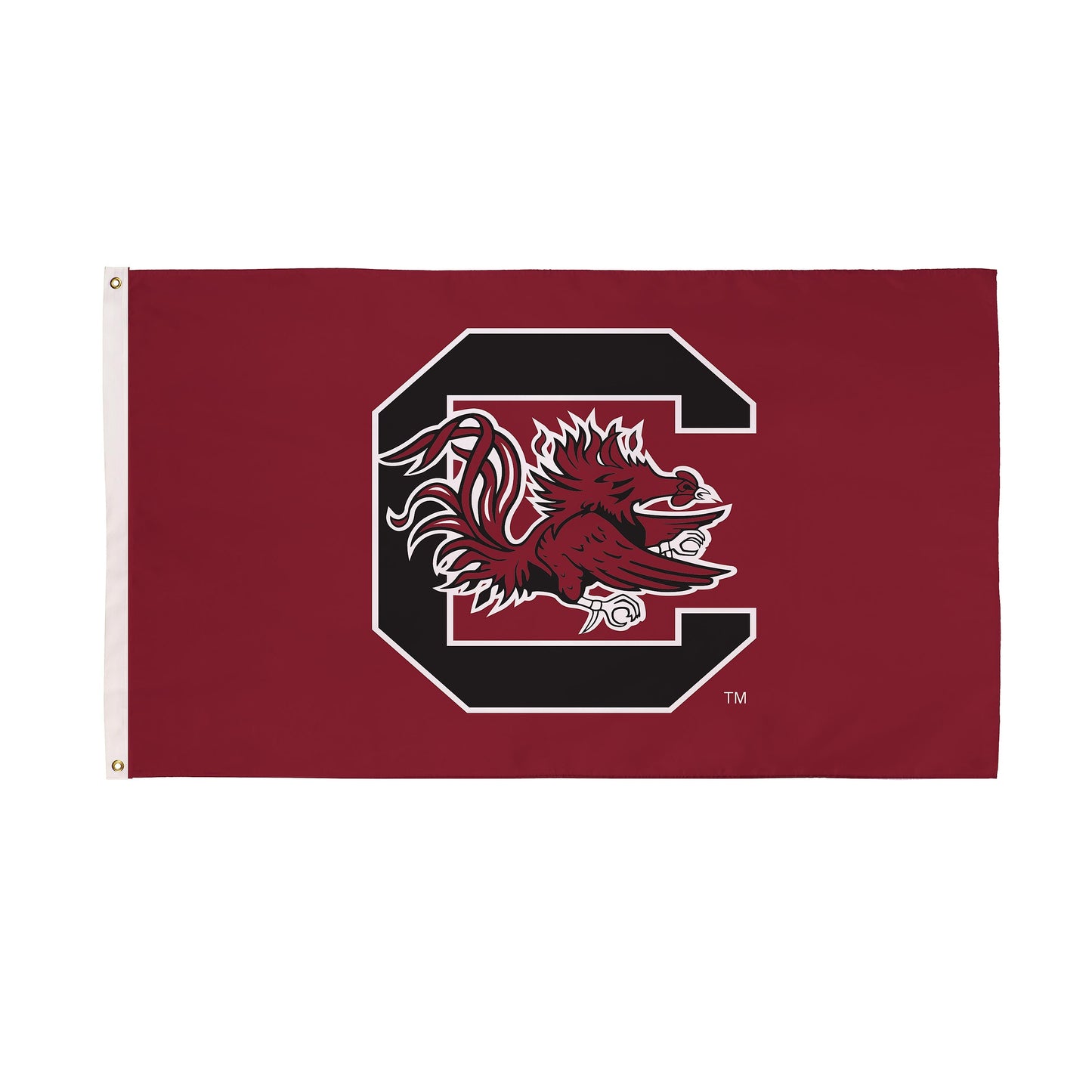 University of South Carolina single-sided estate flag 3x5 with maroon field and 2 grommets on Tampa Home & Garden Store