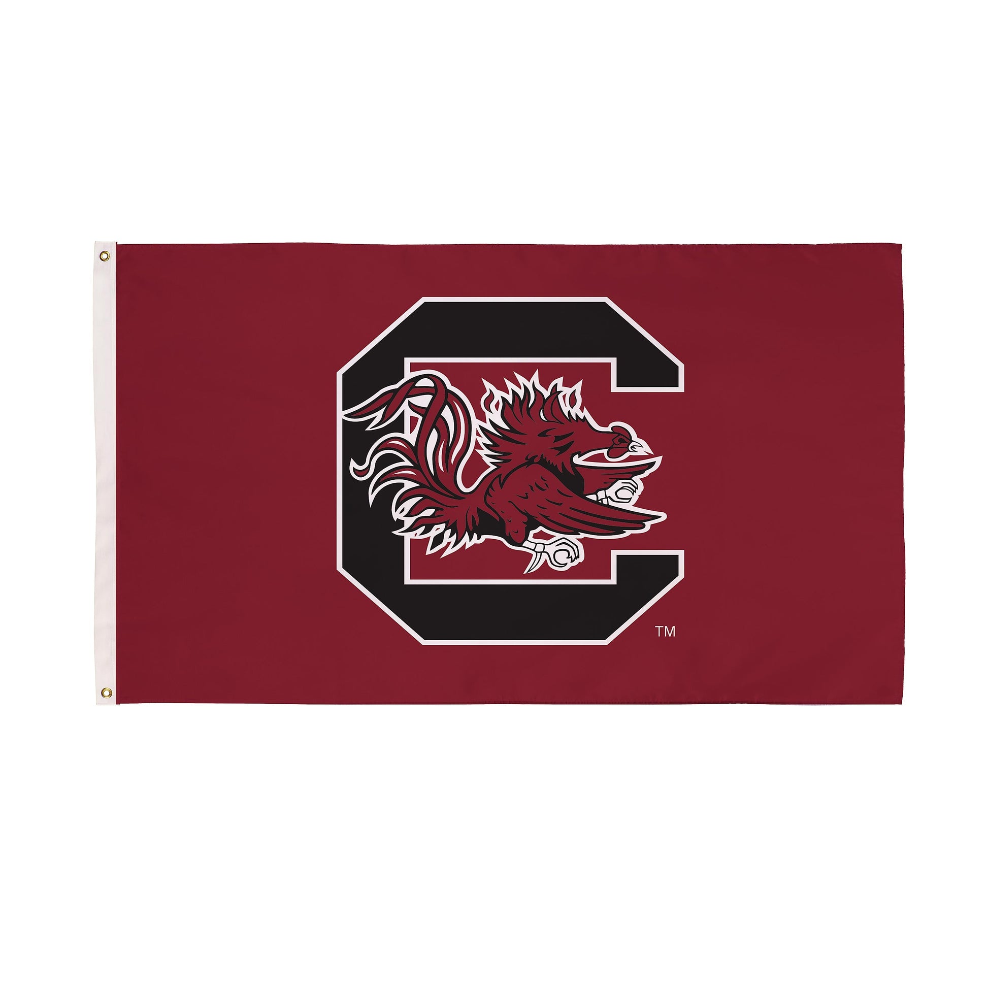 University of South Carolina single-sided estate flag 3x5 with maroon field and 2 grommets on Tampa Home & Garden Store