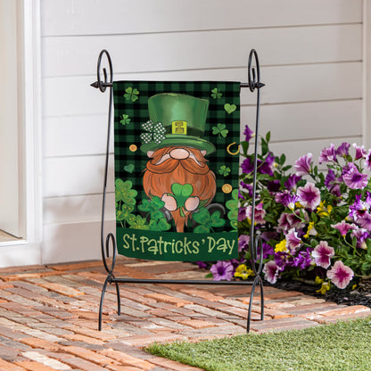 St. Patrick's Day Leprechaun Suede Garden Flag