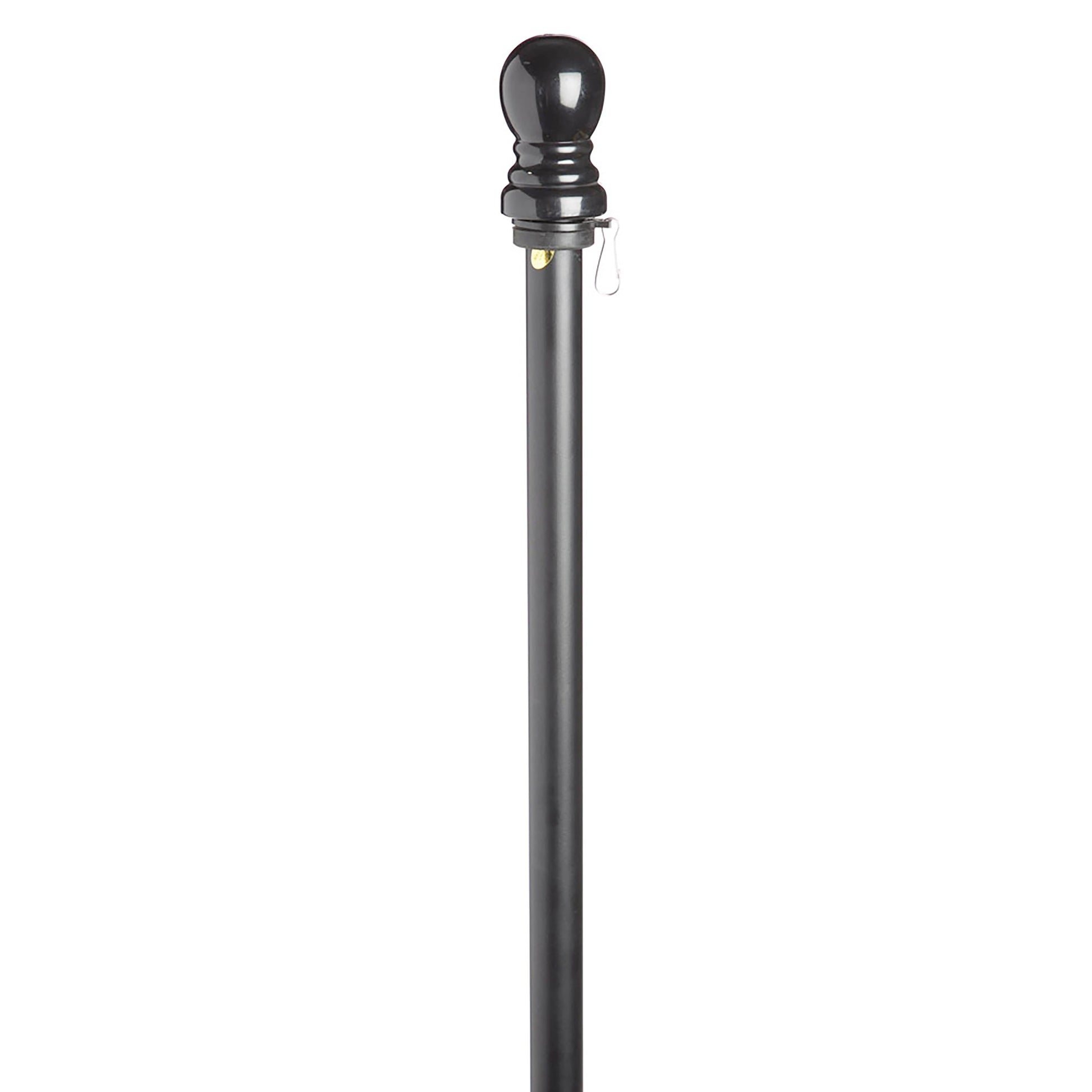 Metal House Flag Pole with black ball finial on dark gray shaft on Tampa Home & Garden Store