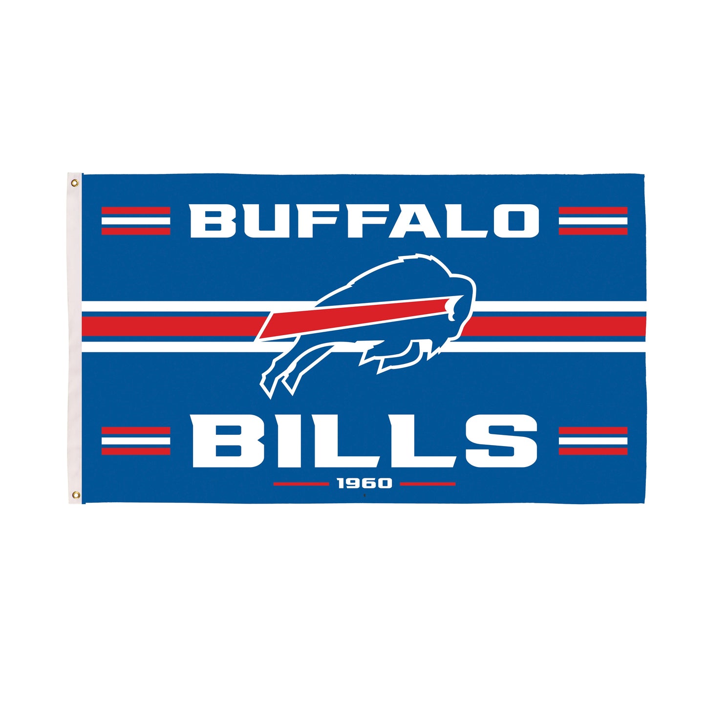 Buffalo Bills single-sided 3x5 estate flag with 2 grommets by Evergreen Enterprises on Tampa Home & Garden Store