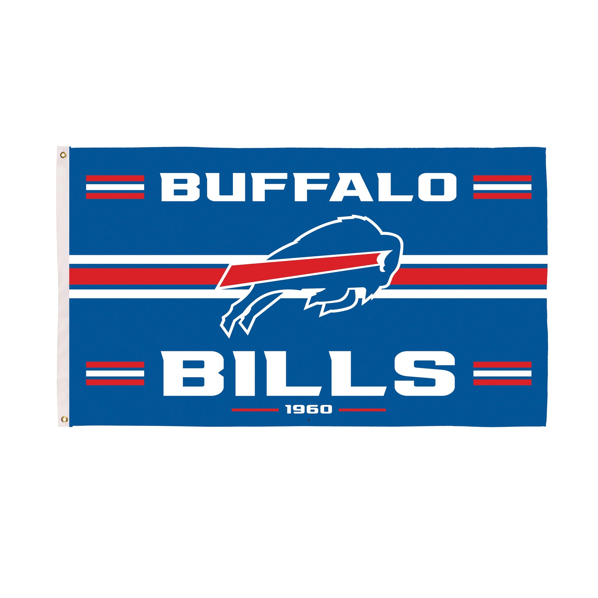 Buffalo Bills single-sided 3x5 estate flag with 2 grommets by Evergreen Enterprises on Tampa Home & Garden Store