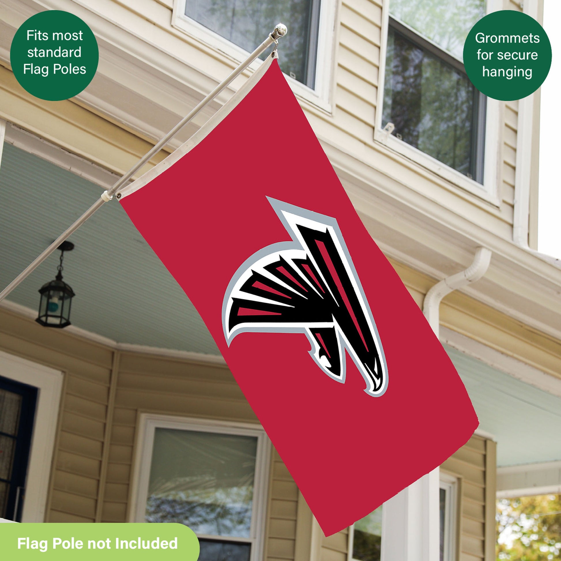 Atlanta Falcons 3x5 single-sided sublimated flag with 2 grommets by Evergreen Enterprises on Tampa Home & Garden Store