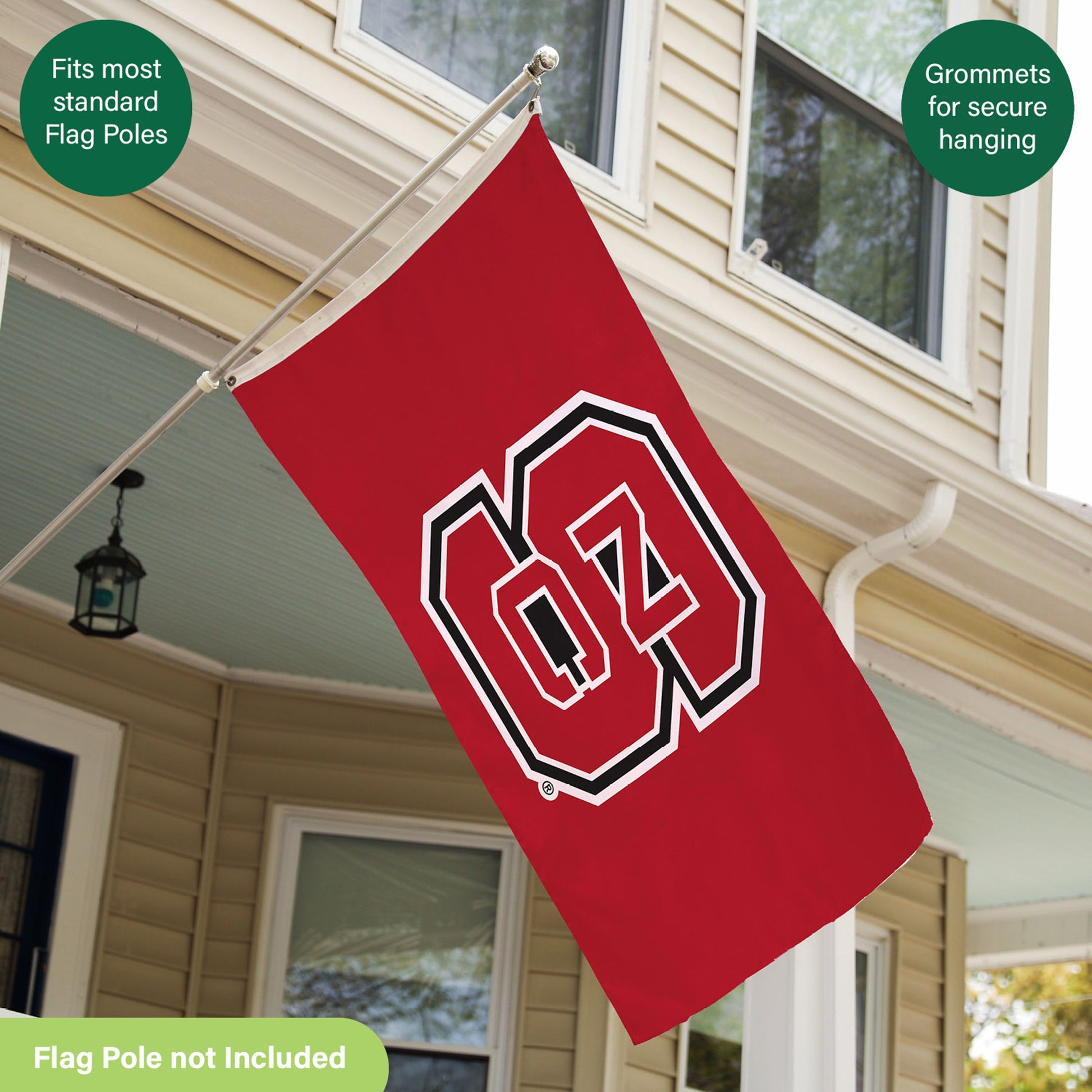 North Carolina State University 3x5 sublimated flag, single-sided with 2 grommets on Tampa Home & Garden Store