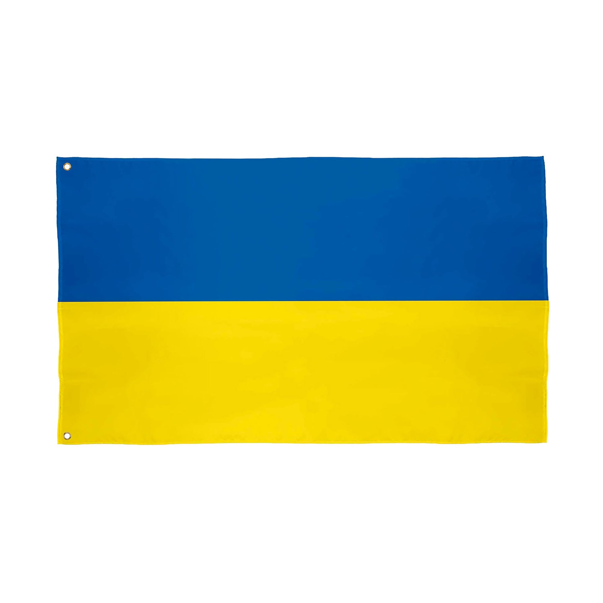Ukraine Support Flag, blue-yellow applique with brass grommets on Tampa Home & Garden Store