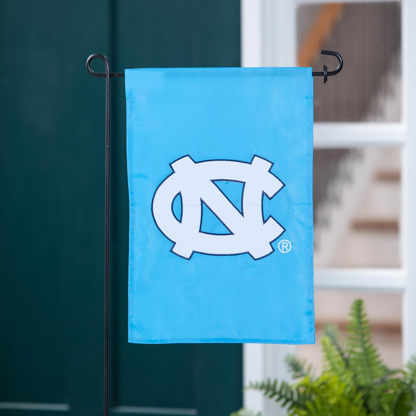 UNC applique garden flag blue fabric with white emblem by Evergreen Enterprises on Tampa Home & Garden Store