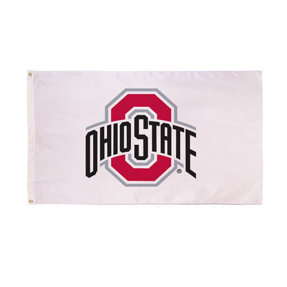 Ohio State University estate flag 3x5 single-sided sublimated Buckeyes logo with two grommets on Tampa Home & Garden Store