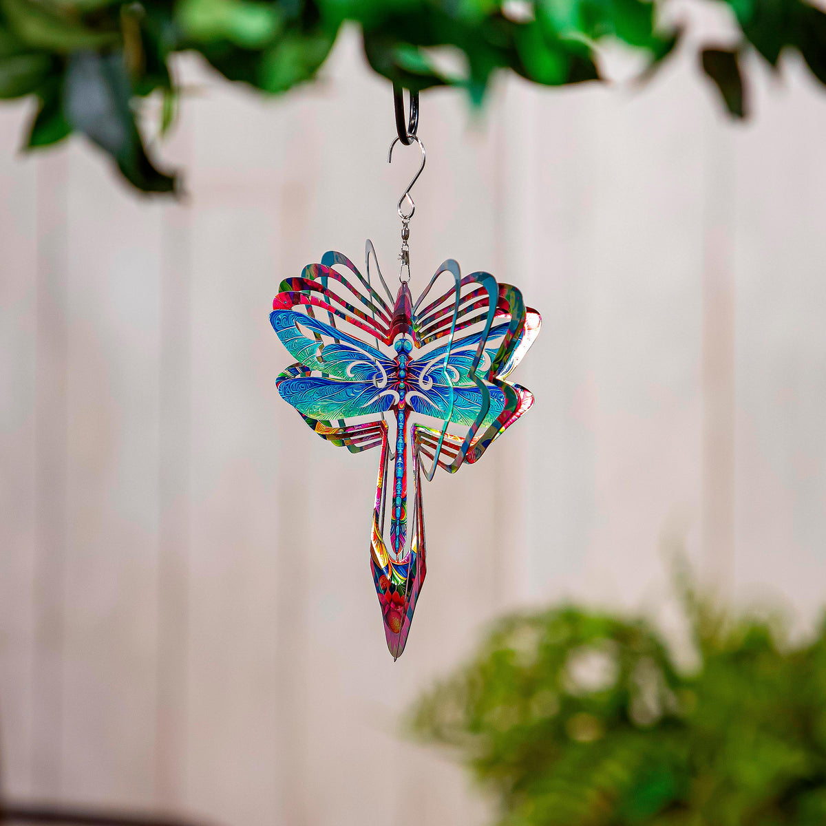 Illusion Spinner Edge Program wind spinner rainbow metal petals with hanging hook on Tampa Home & Garden Store