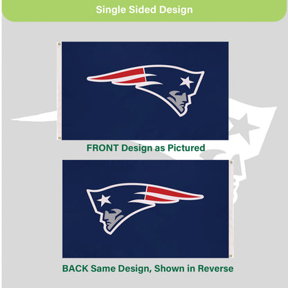 New England Patriots 3x5 single-sided flag with 2 grommets navy field Evergreen on Tampa Home & Garden Store