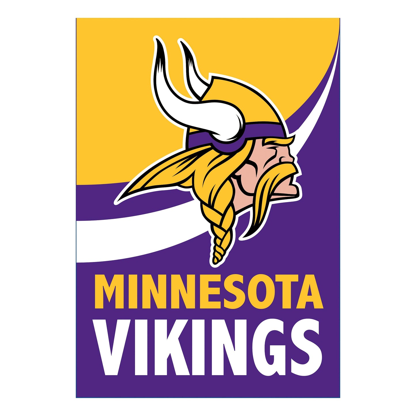 Minnesota Vikings Burlap Flag by Evergreen Enterprises with Viking horn logo on Tampa Home & Garden Store