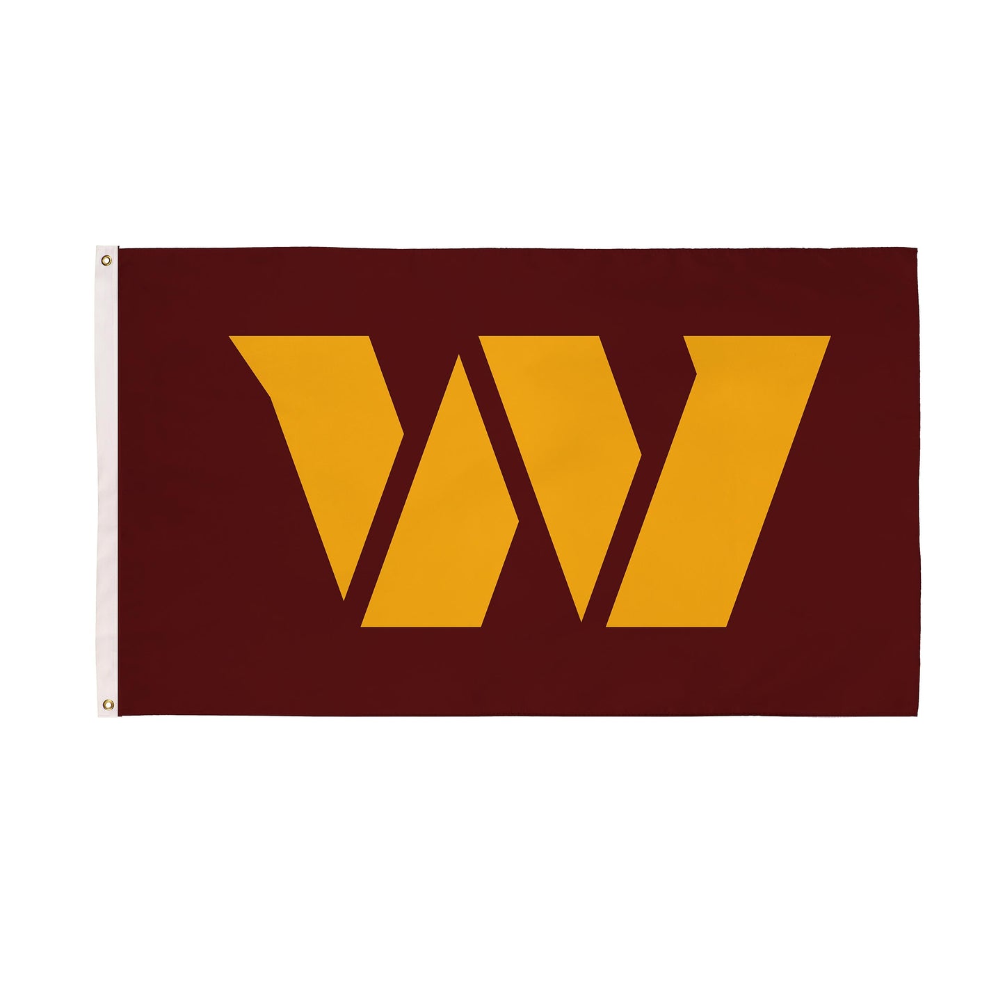 Washington Commanders 3x5 flag maroon with gold W logo white header and 2 grommets on Tampa Home & Garden Store