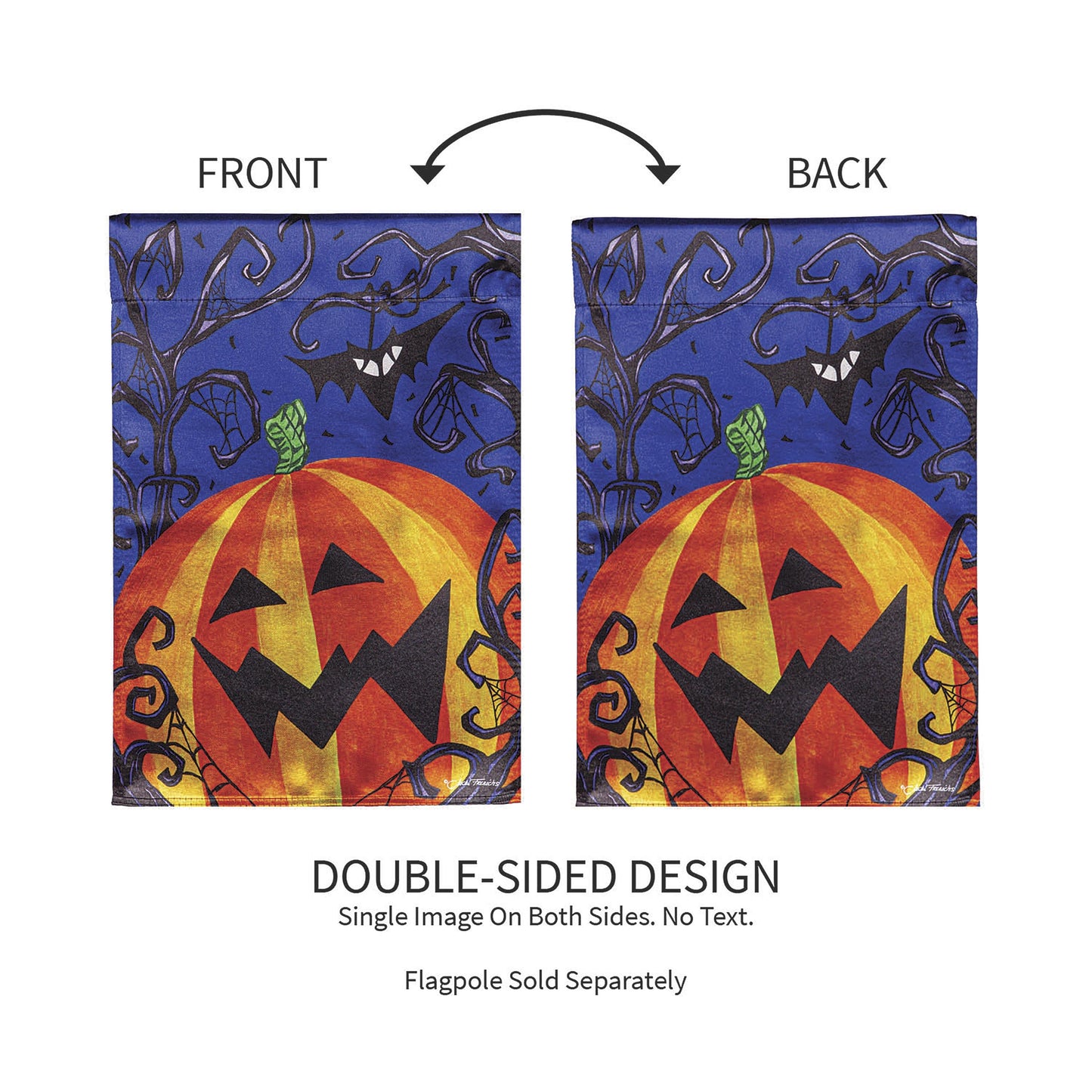 Halloween Purple Jack O Lantern Garden Flag