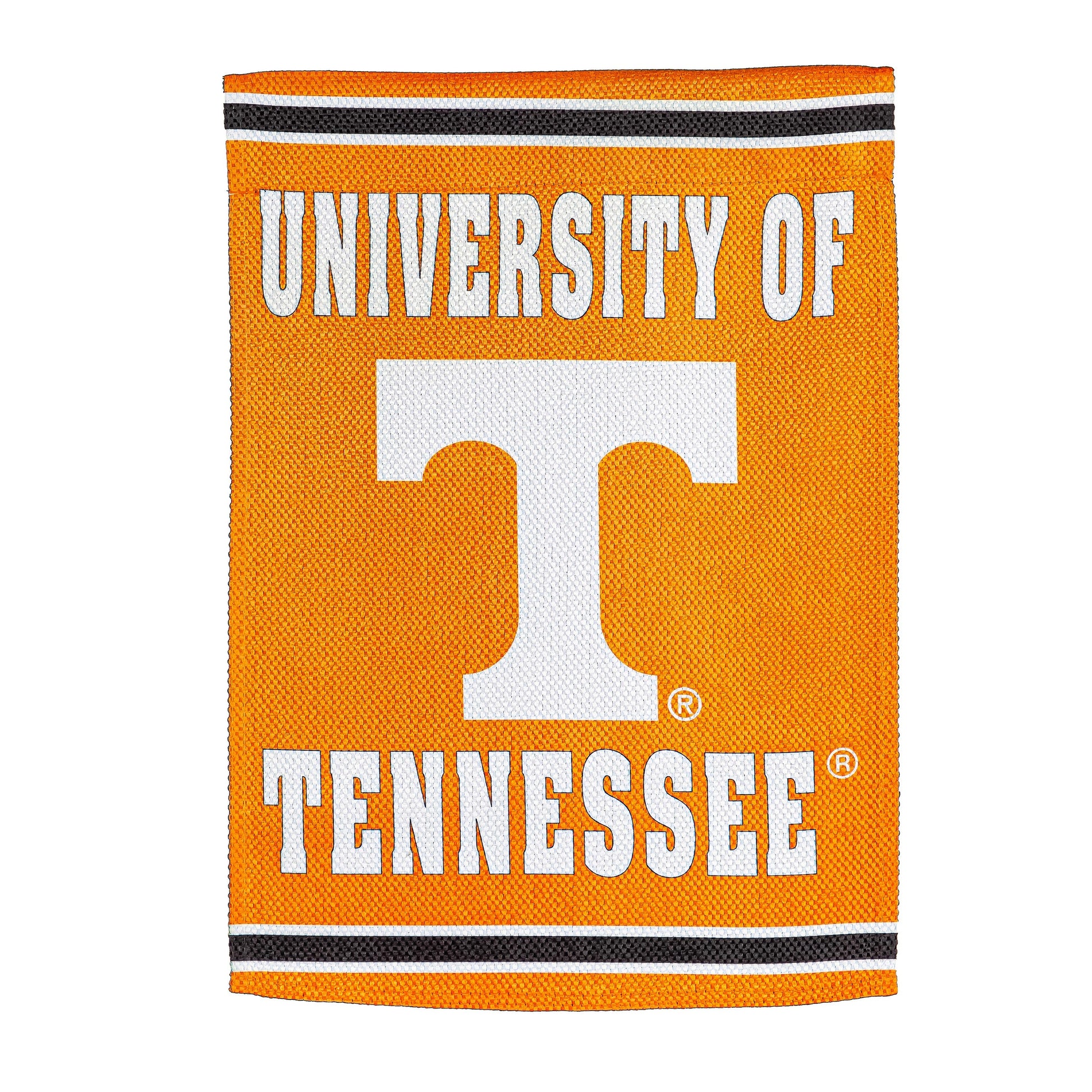 Embossed suede flag, house-size, University of Tennessee in white on orange background on Tampa Home & Garden Store