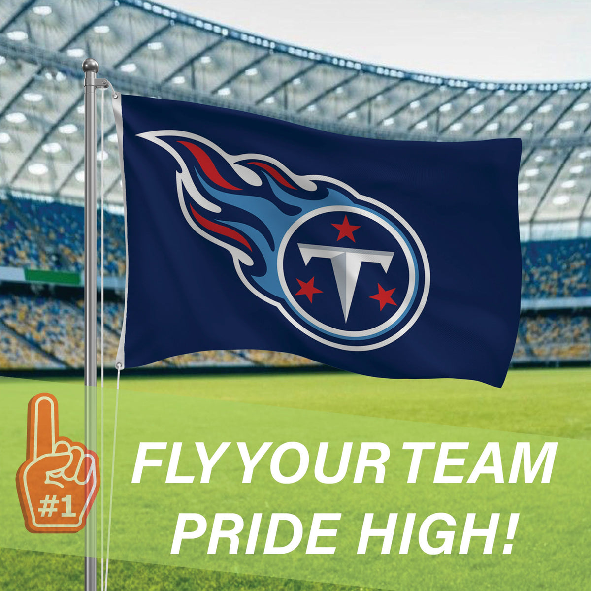Tennessee Titans 3x5 single-sided flag with 2 grommets by Evergreen Enterprises on Tampa Home & Garden Store