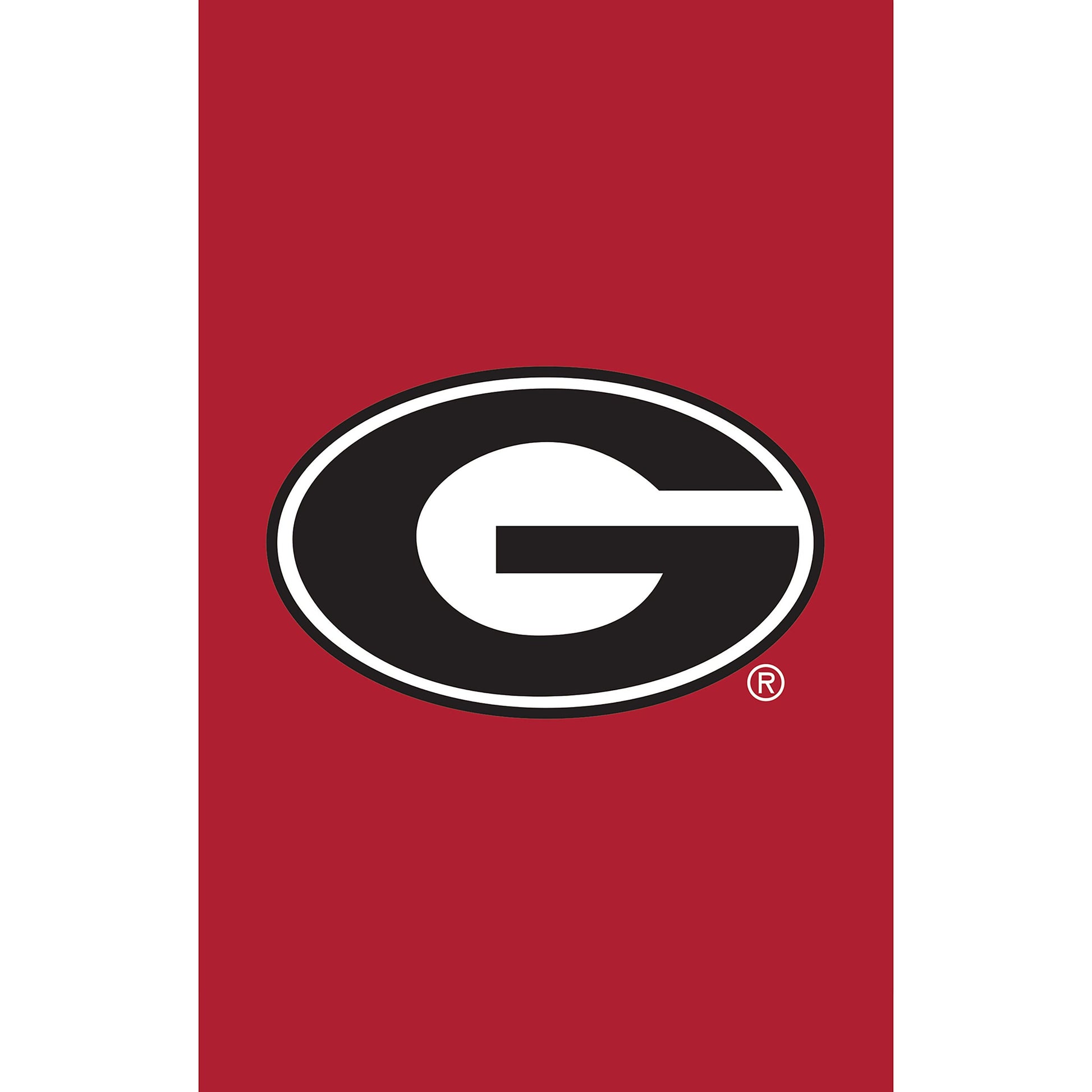 University of Georgia applique house flag with red field and large black G logo on Tampa Home & Garden Store