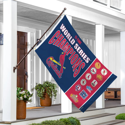 St Louis Cardinals 3x5 sublimated flag, single-sided with 2 grommets on wooden pole on Tampa Home & Garden Store