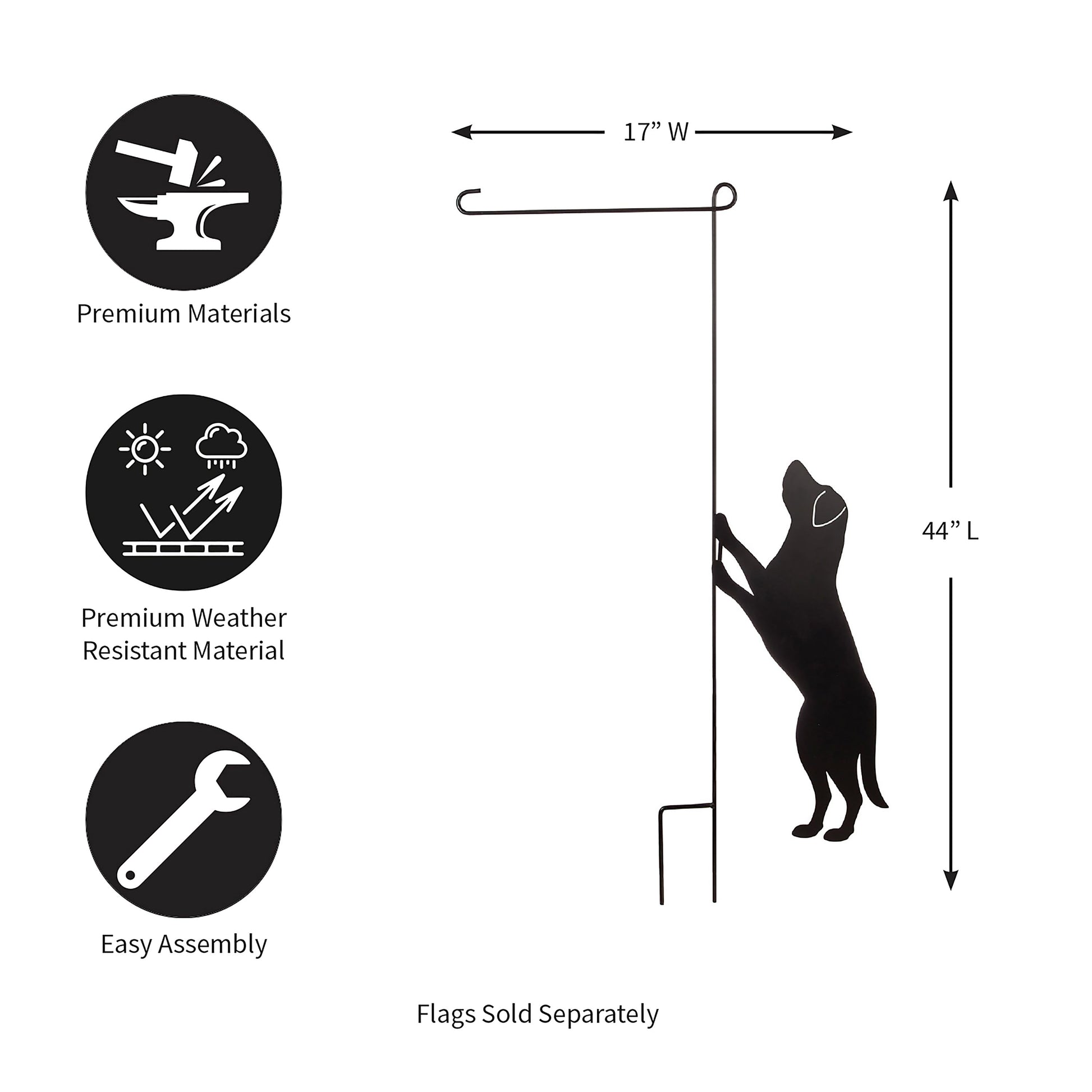 Dog Garden Flag Stand KD by Evergreen Enterprises Wholesale Collective, 17 in wide on Tampa Home & Garden Store