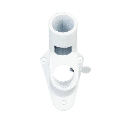 2-Position aluminum house flag bracket white finish with mounting holes on Tampa Home & Garden Store