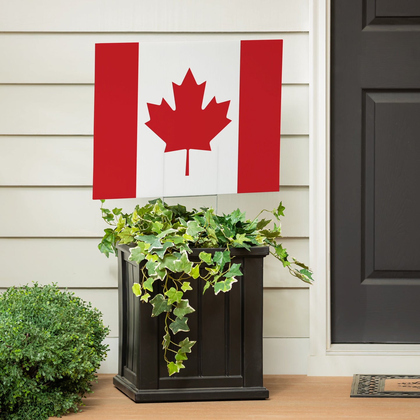 Canada Strong True North Yard Sign 24x18 in red white Canadian flag design for garden on Tampa Home & Garden Store