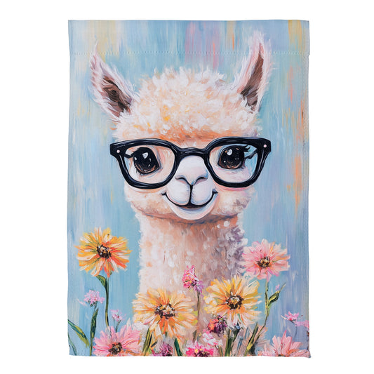 Bandera de casa de gamuza con diseño de llama floral