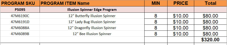 Illusion Spinner Edge Program wind spinners 12-inch Butterfly, Lady Bug, Bee designs Evergreen on Tampa Home & Garden Store