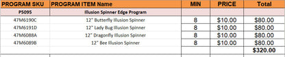Illusion Spinner Edge Program wind spinners 12-inch Butterfly, Lady Bug, Bee designs Evergreen on Tampa Home & Garden Store