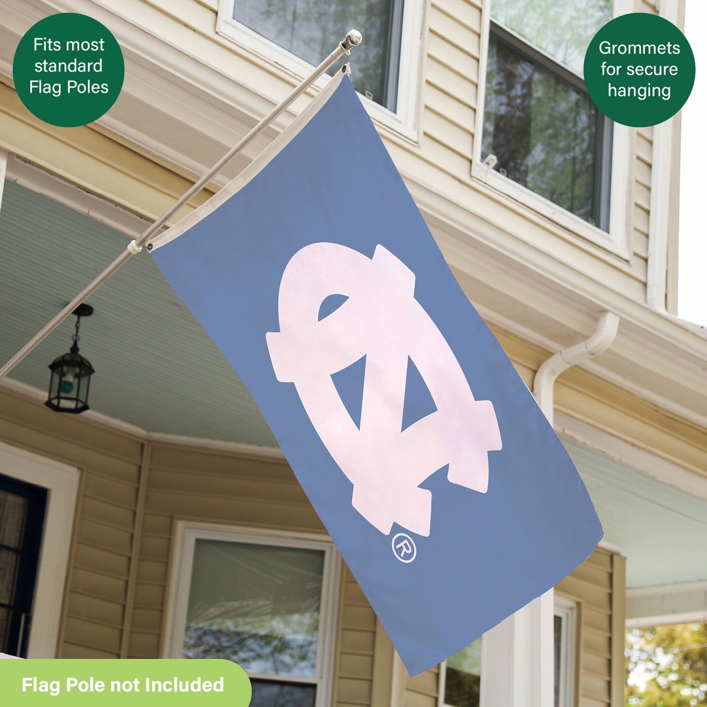University of North Carolina 3x5 blue flag with 2 grommets by Evergreen Enterprises on Tampa Home & Garden Store