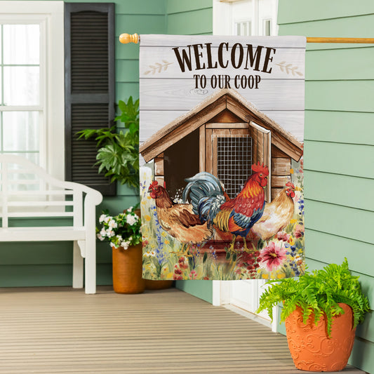 Petal & Plow Coop Suede House Flag - Tampa Home & Garden Store
