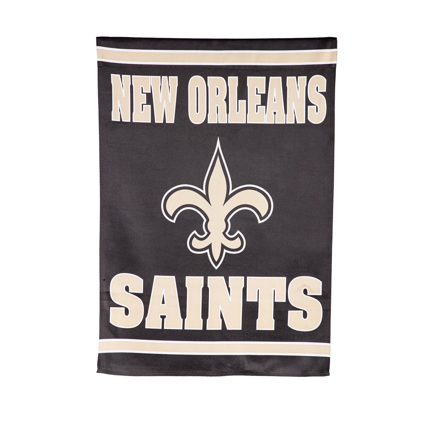 Embossed Suede Flag New Orleans Saints banner with cream lettering Evergreen Enterprises on Tampa Home & Garden Store